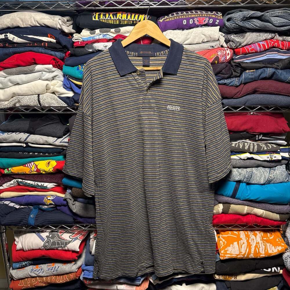 Vintage Antigua Herr's Striped Polo Shirt Large